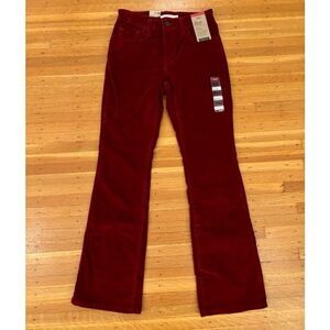 Levi’s 725 High Rise Bootcut red/maroon corduroy pants 26x30 NWT